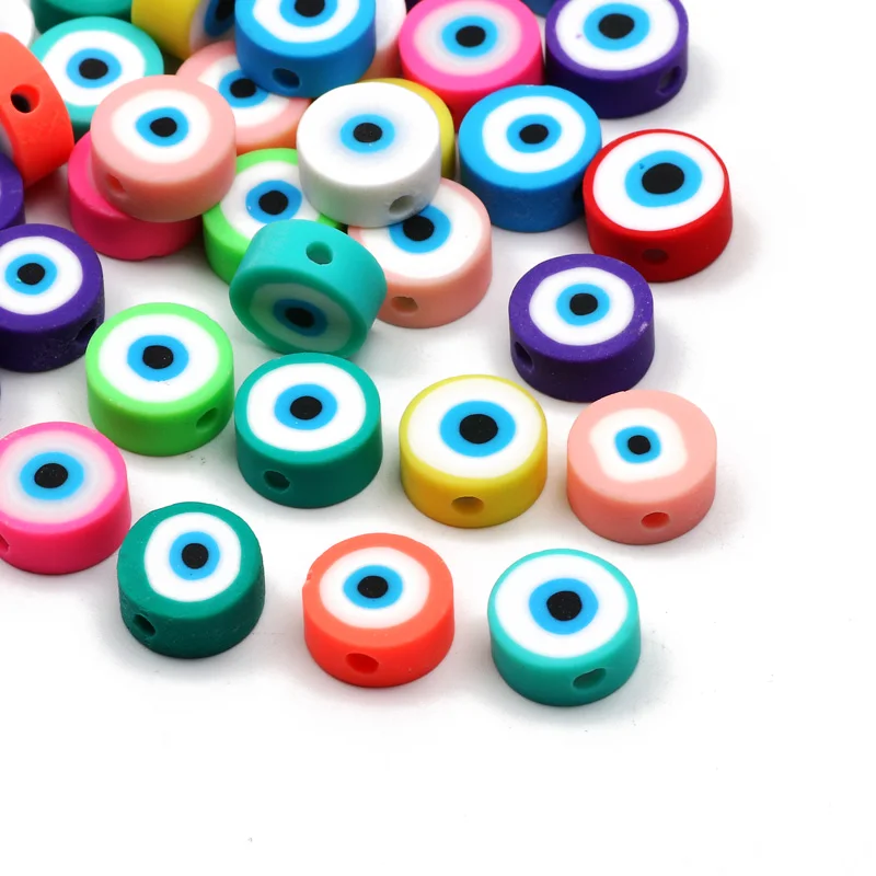 Mixed evil Eye Beads Polymer Clay Beads Round Loose Spacer Beads for Jewelry Making DIY Bracelet Handmade Crafts 20/50/100pcs