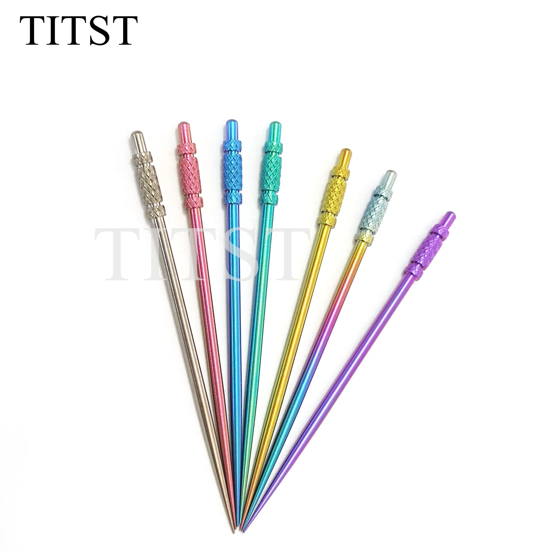 TITST Titanium  tusuk gigi  Eco-Friendly Ultralight Portable Titanium Alloy toothpick ( ONE LOT = 2PCS )