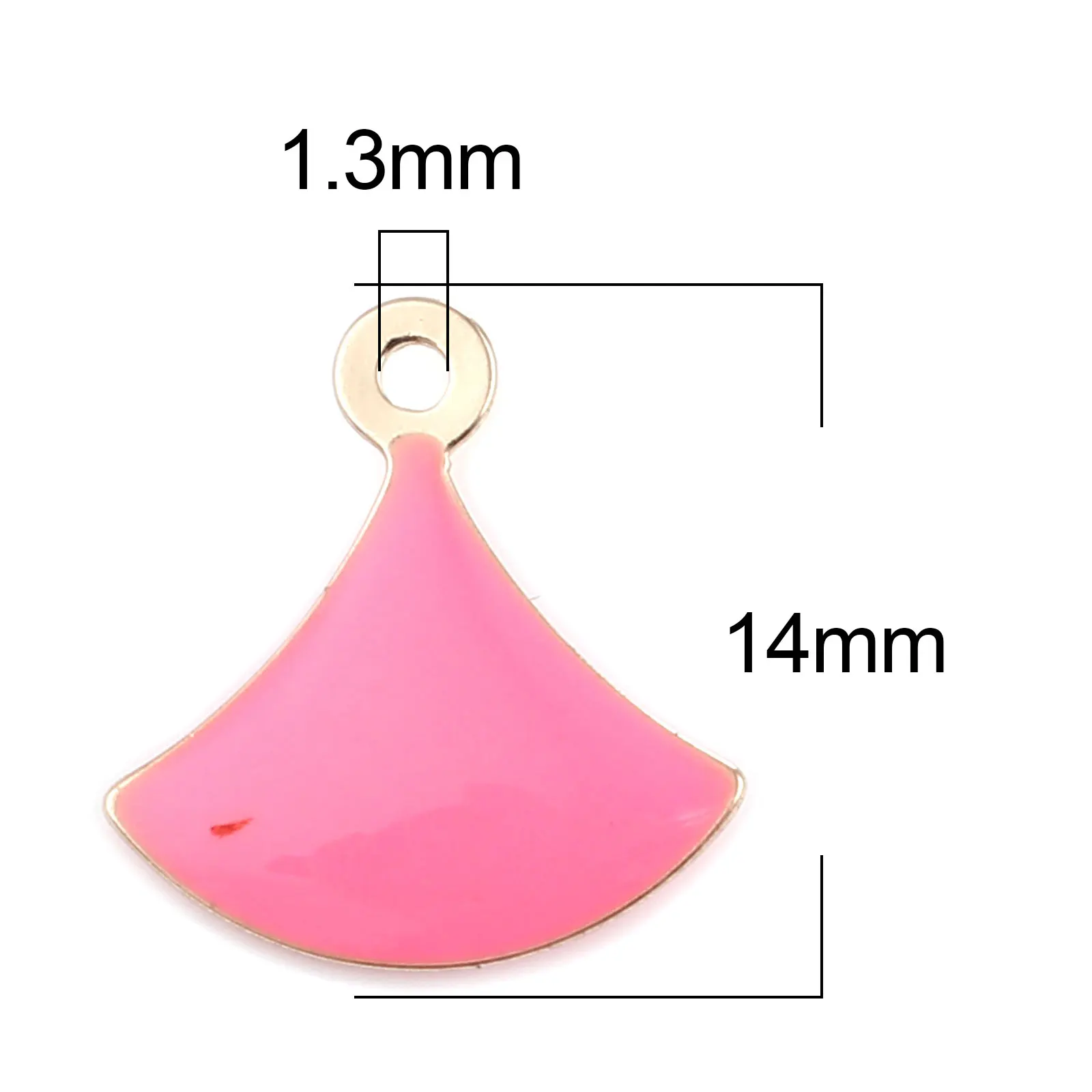 10PCs Double Faced Enamel Fan-shaped Charms Copper Enamelled Sequins Charm Dropping Oil Pendants For DIY Jewelry Making 14x13mm