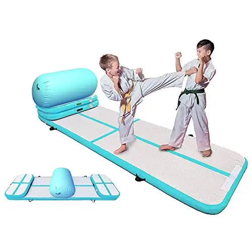 Inflatable air track gymnastics Mattress tumbling floor mat air tumble track Yoga gym home use air pump 1 Set 6 Pieces