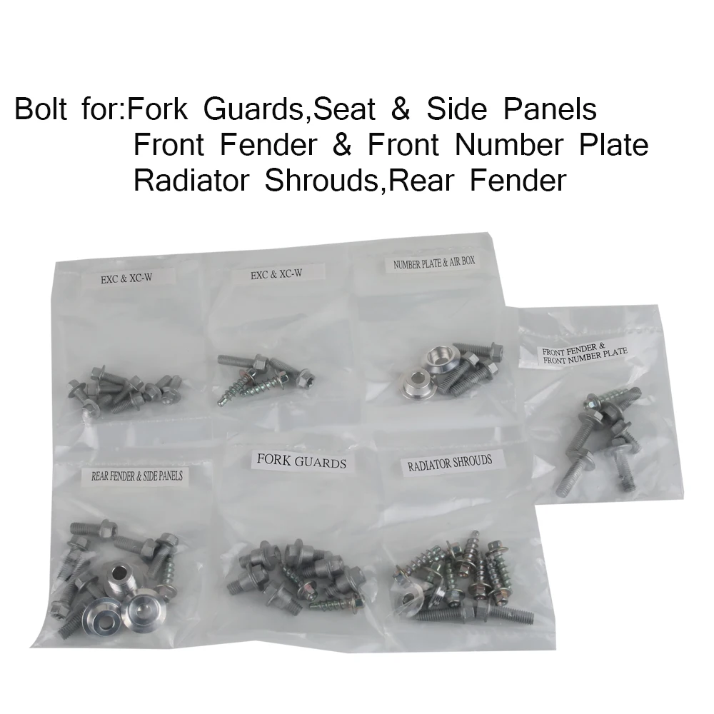 Full Plastics Fastener Kit Hardware Bolt For SX XC EXC XCW Factory Style Motorcycle Motocross Dirt Bike Part