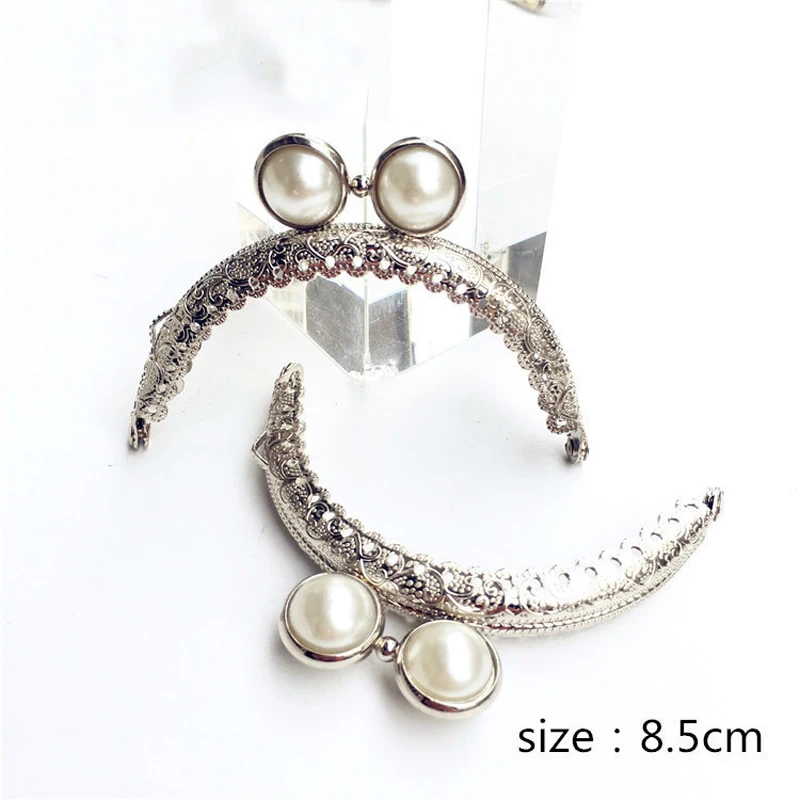 8.5cm women silver color coin bag making metal clasp kiss buckle knurling purse frame silver color 10pcs/lot