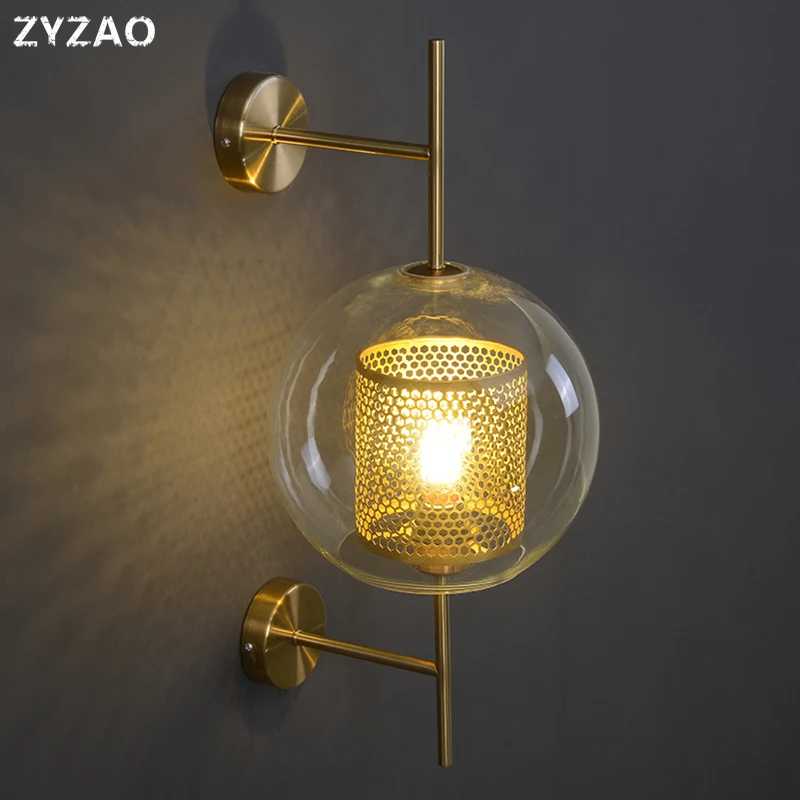 

Post-Modern Wall Lamp Loft Led Glass Iron Bedroom Bedside Lamps Wall Sconce Industrial Vintage Home Decor Wall Light Fixtures