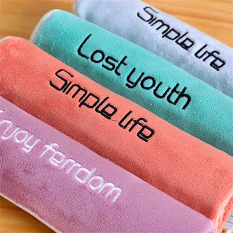 New Embroidered Microfiber Youth Bath Towel 10 Colors 70*140CM Weight 370g For Adult Soft Absorbent Couple Gym Fast Drying Cloth