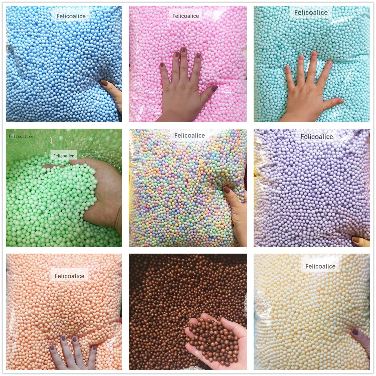 1700pcs 7-9mm No Bleeding Pastel Foam Beads Slime Mini Styrofoam Balls for Wedding/Party DIY Decoration Accessories