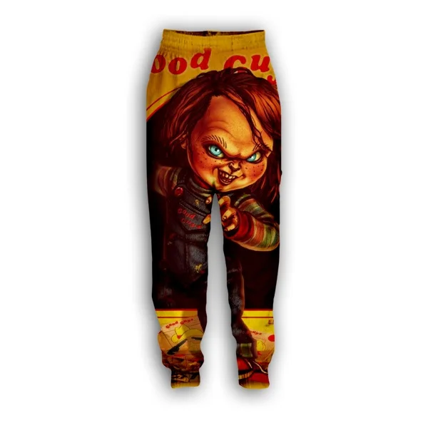 New 3D Printing  Bride of Chucky Fashion Men Women Tracksuits Crewneck Hip Hop Pants  Plus Size S-7XL Streetwear