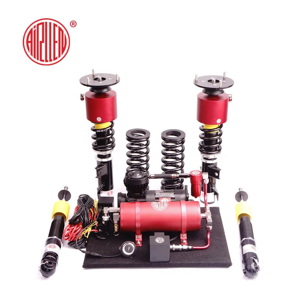 Airllen universal premium air cup lift full kits with controller system,air-cups shock absor,air pump/Pneumatic Modification/Red