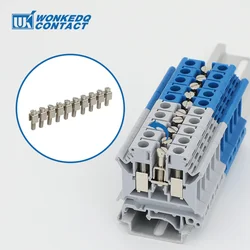 1Pc FBI10-8 Wiring Jumpers 2/3/4/10 Seats UK6N UK 6N Connector FBI 10-8 DIN Rail Terminal Block Accessories Termin Fixed Bridge