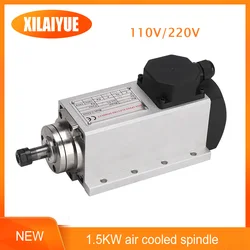 New CNC 1.5KW 220v/110v Square Air Cooling Spindle ER11 1500W Air-cooled Milling Spindle for CNC Router