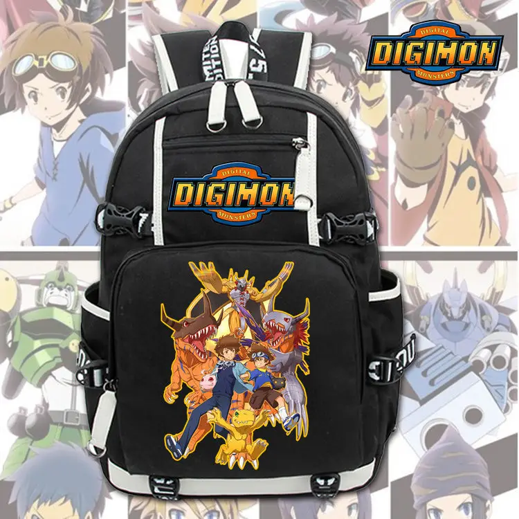 

New Unisex Anime Digimon Backpack Knapsack Black Packsack School Otaku Bags