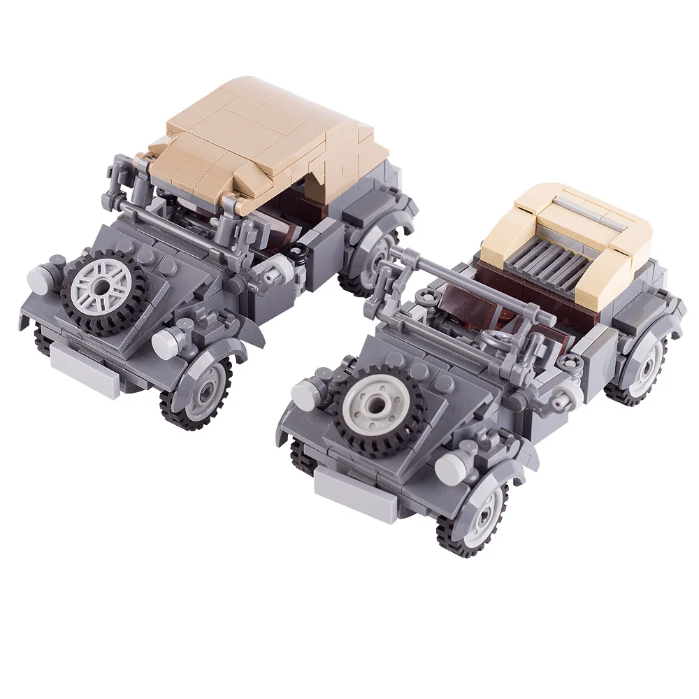 MOC WW2 Military Building Blocks USA Soldier Figures Weapon Parts Tank Car Truck Cannon German Army Bricks Accessory Kids Toys