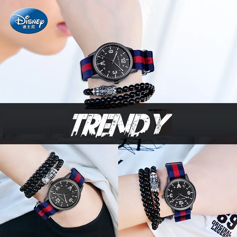 Disney moda meninos relógios marca superior luxo relógio de quartzo crianças casual fino cinta de náilon à prova dwaterproof água esporte relógio relogio masculino