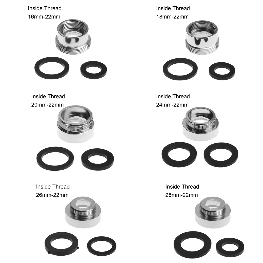 Tap Belüfter Stecker Metall Außerhalb Innen Gewinde Wasser Saving Adapter für Küche Wasserhahn 16/18/20/22/24/28/mm bis 22mm mit Gask