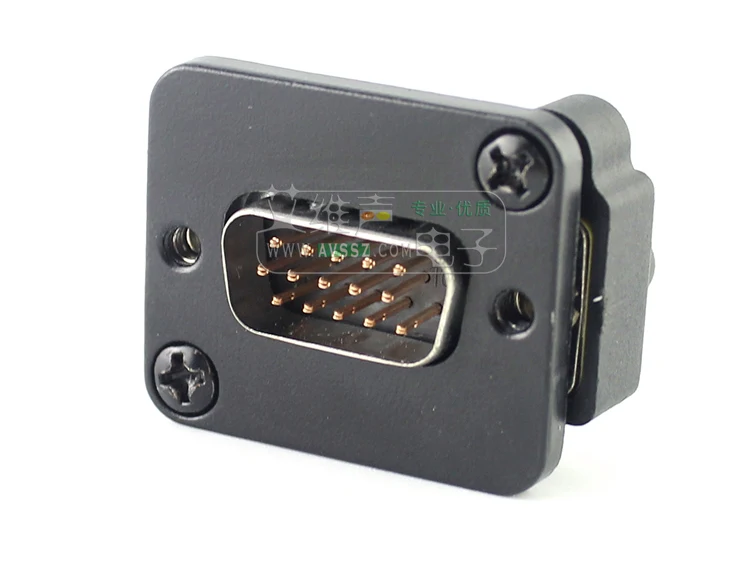 1pcs D type DB15 mounting type 15 pin socket male / female VGA seat AVGAFF AVGAMM white / black Gold-plated