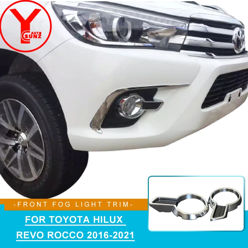 Front Fog Lights Cover Head Light Trim For Toyota Hilux Revo Rocco SR5 2016 2017 2018 2019 2020 2021 SR5 Car Styling Accessories