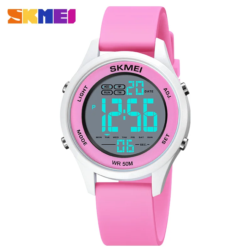 SKMEI Fashion Watch For Girls Waterproof 50M Outdoor Sport Children's Digital Wrist Watch Silicone Strap Chronograph Clock 1758