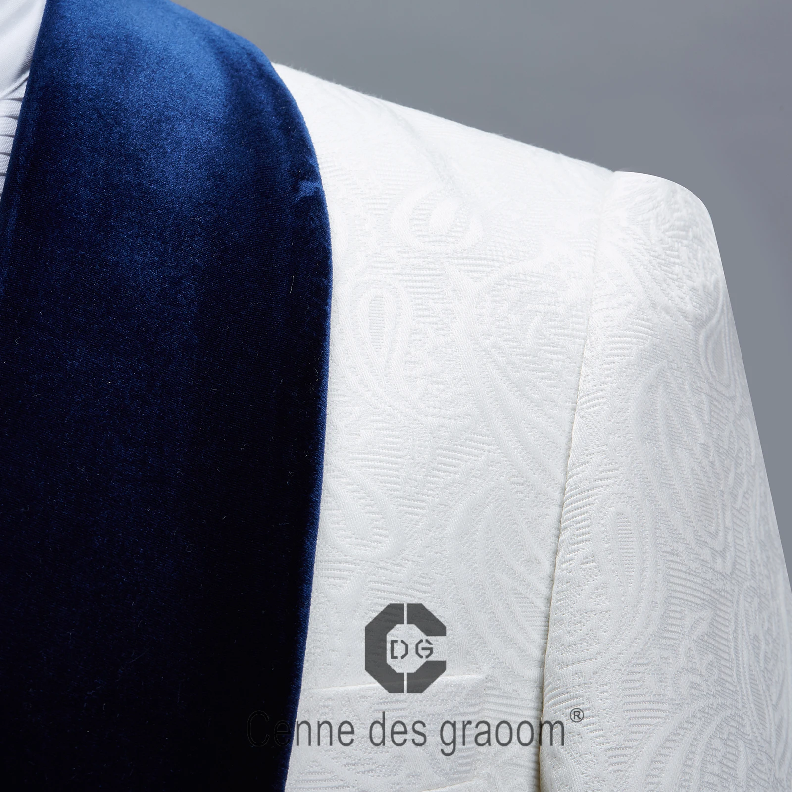 Cenne Des Graoom Latest Coat Design Men Suits Tailor-Made Tuxedo Blazer Velvet Lapel Wedding Party Groom Costume Homme