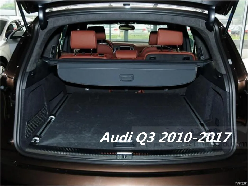 Car Rear Trunk Security Shield Cargo Cover For Audi Q3 2010.2011.2012.2013.2014.2015.2016.2017. ( black, beige)