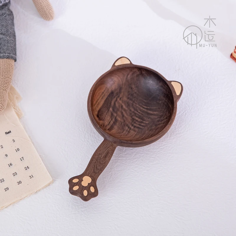 

Little Bear Whole Wooden Salad Bowl Tableware Household Children's Big Bowl Creative Friendly Dinnerware