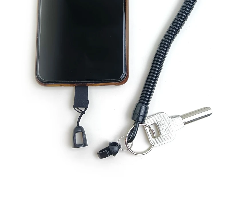 Anti-loss Waist Hanging Anti-theft Rope Key Chain Lanyards Charm Spring Rope Telescopic Lanyard Mobile Phone Back Sticking Card