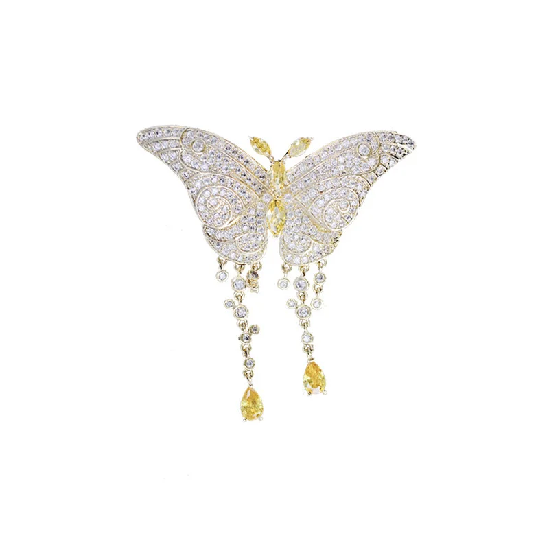 Cute Butterfly Lady Brooch  Christmas Jewelry Luxury  Zircon Brooch Lady Fashion Insect Pendant Brooch