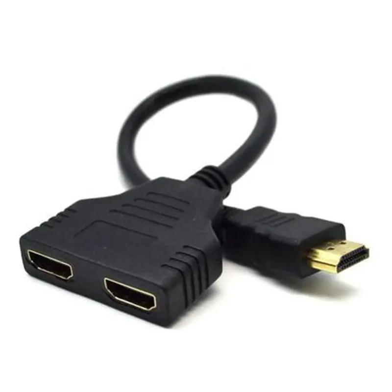 HDMI Splitter 1 in 2 Out Cable Male to 2 Female Port Convert Split for TV Box Laptop Notebook