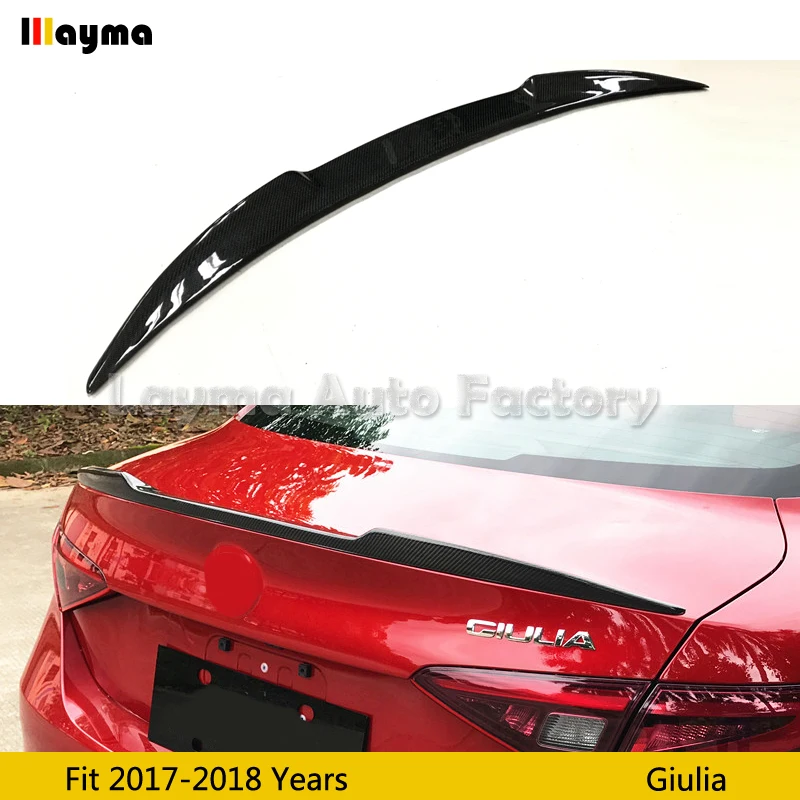 

QV Style Carbon Fiber rear trunk spoiler For Alfa Romeo Giulia 200HP 280HP 2017 2018 years Car rear wing spoiler