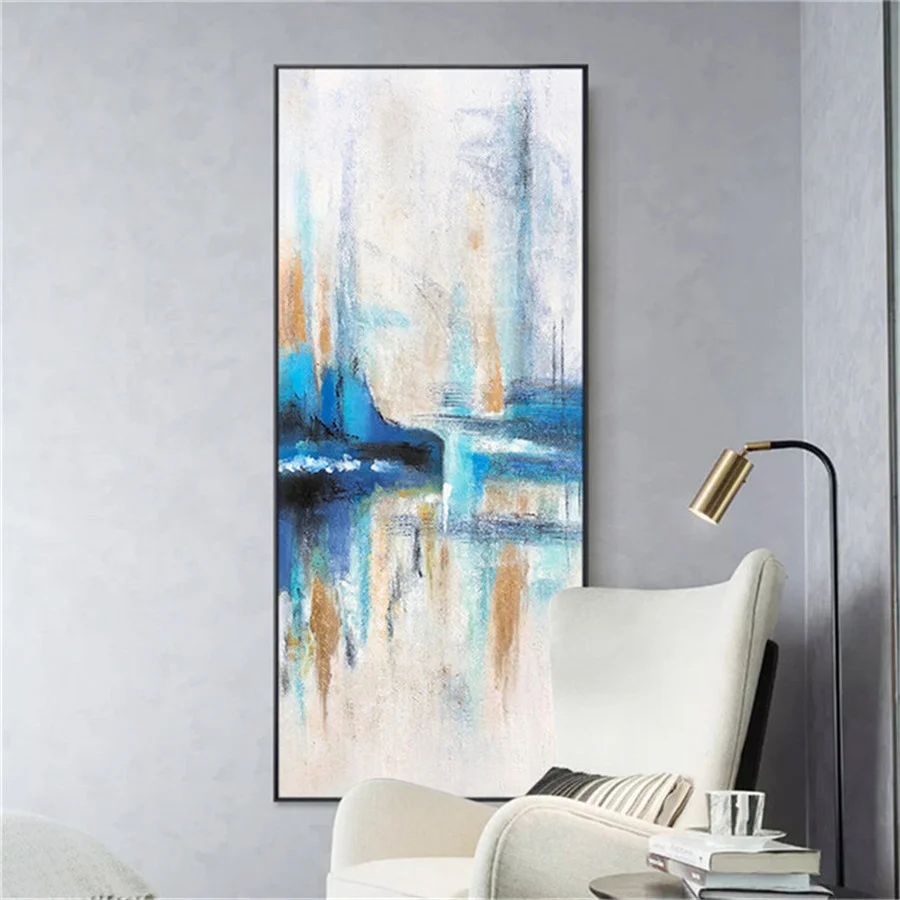 Handpainted Nordic Abstract Painting Large Oil Painting Scandinavian Landscape Texture Art For Living Room Home Wall Decor Origi