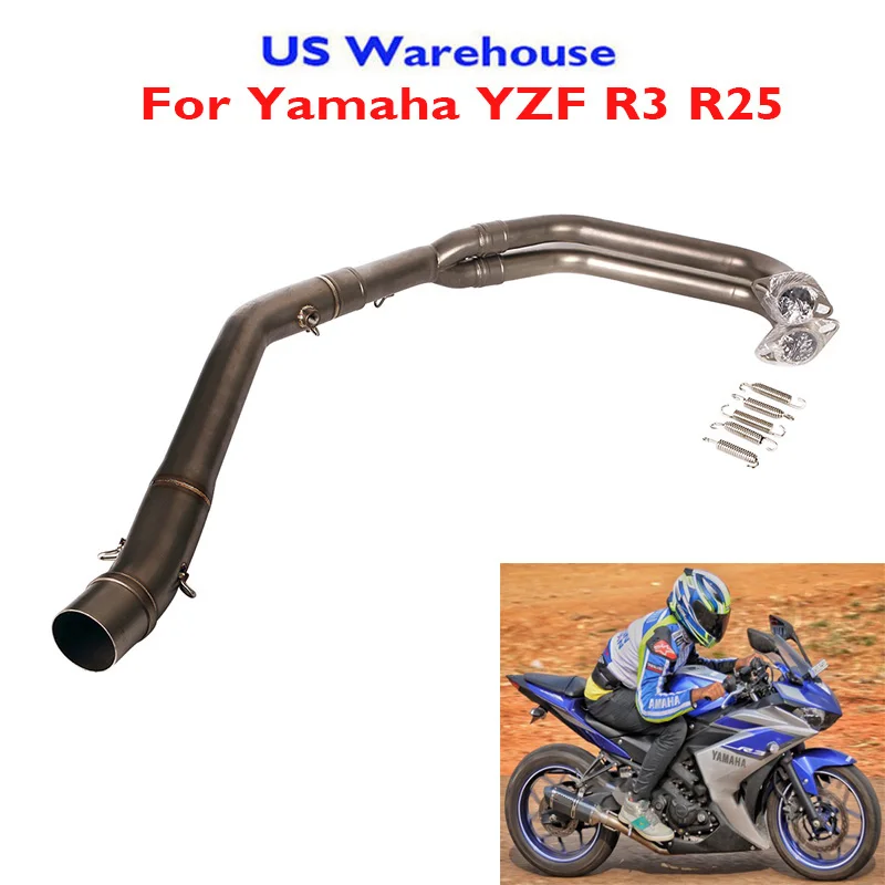 Slip on YZF-R3 R25 Motorcycle Exhaust Pipe System Header Connector Link Pipe Modified For Yamaha YZF R3 R25