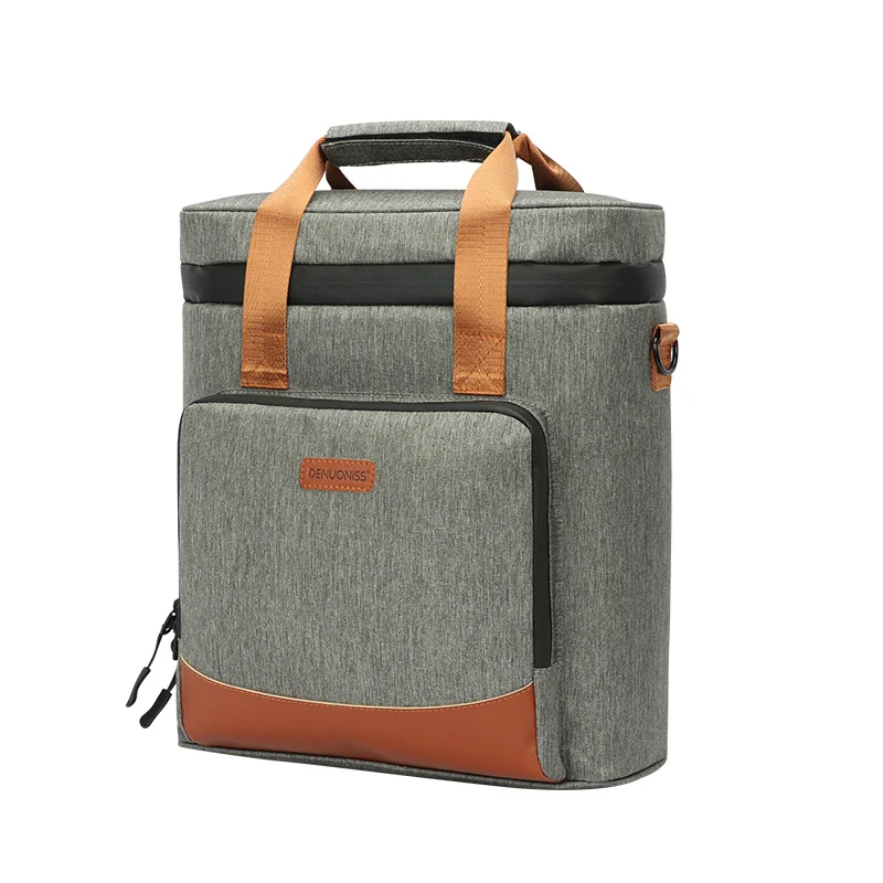 DENUONISS-Bolsa de refrigeración para vino 2020, bolsa térmica portátil a prueba de fugas para Picnic, de cuero Vintage, novedad de 100%