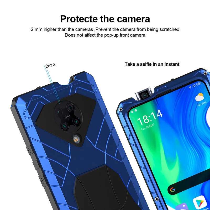 Imagem -06 - Capa Resistente de Alumínio com Vidro Temperado Capa de Proteção para Celulares Xiaomi Poco f2 Pro Redmi K30 Pro Poco x3 Nfc Pro