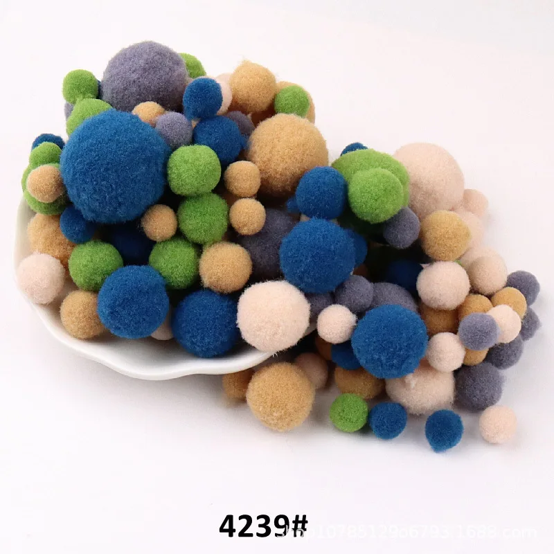 10mm To 30mm 20g Multi Size Mix Colors Pompom Fur Craft DIY Soft Pom Poms Balls Wedding Decoration Glue on Cloth Accessories