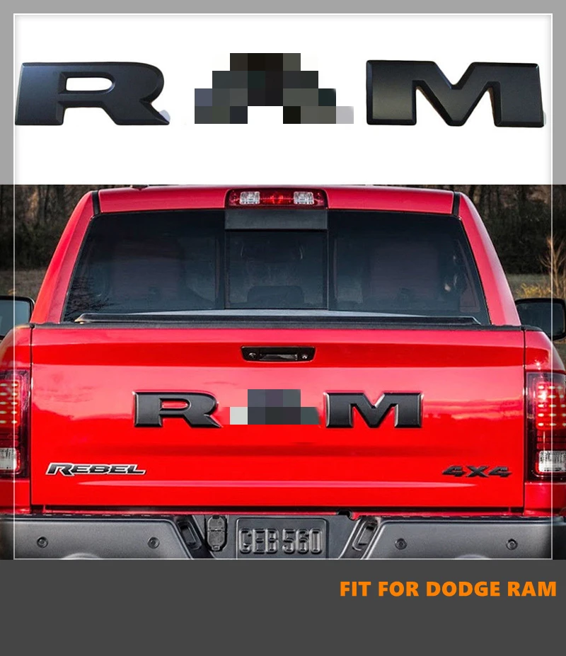 

Good Quality ABS 3D Letters Emblem Rear Door Decal Badge Car Stickers For Dodge RAM 1500 2500 3500