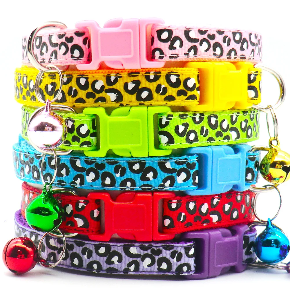 wholesale 100Pcs cat collar with bell Personalized Pets Collar puppy kitten Small Dog Collar Adjustable Buckle Accessories