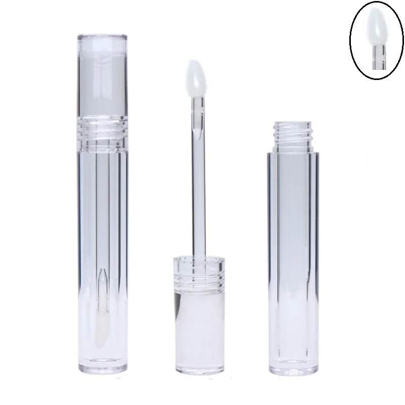 10/25/50Pcs contenitore per imballaggio lucidalabbra trasparente 5ML flacone cosmetico vuoto per smalto per labbra tubo per lucidalabbra trasparente in PET con bacchetta