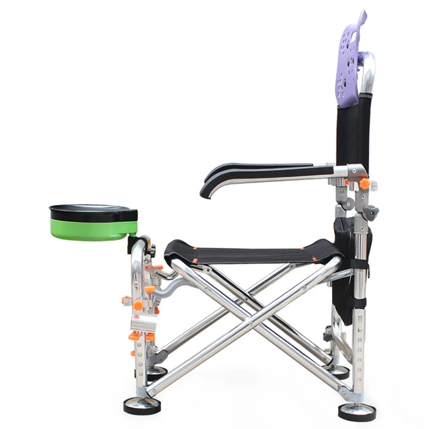 

Fishing Chair with Armrest Outdoor Multifunctional Folding Portable Fishing Camping Chair Adjustable Backrest Fishing Supplies