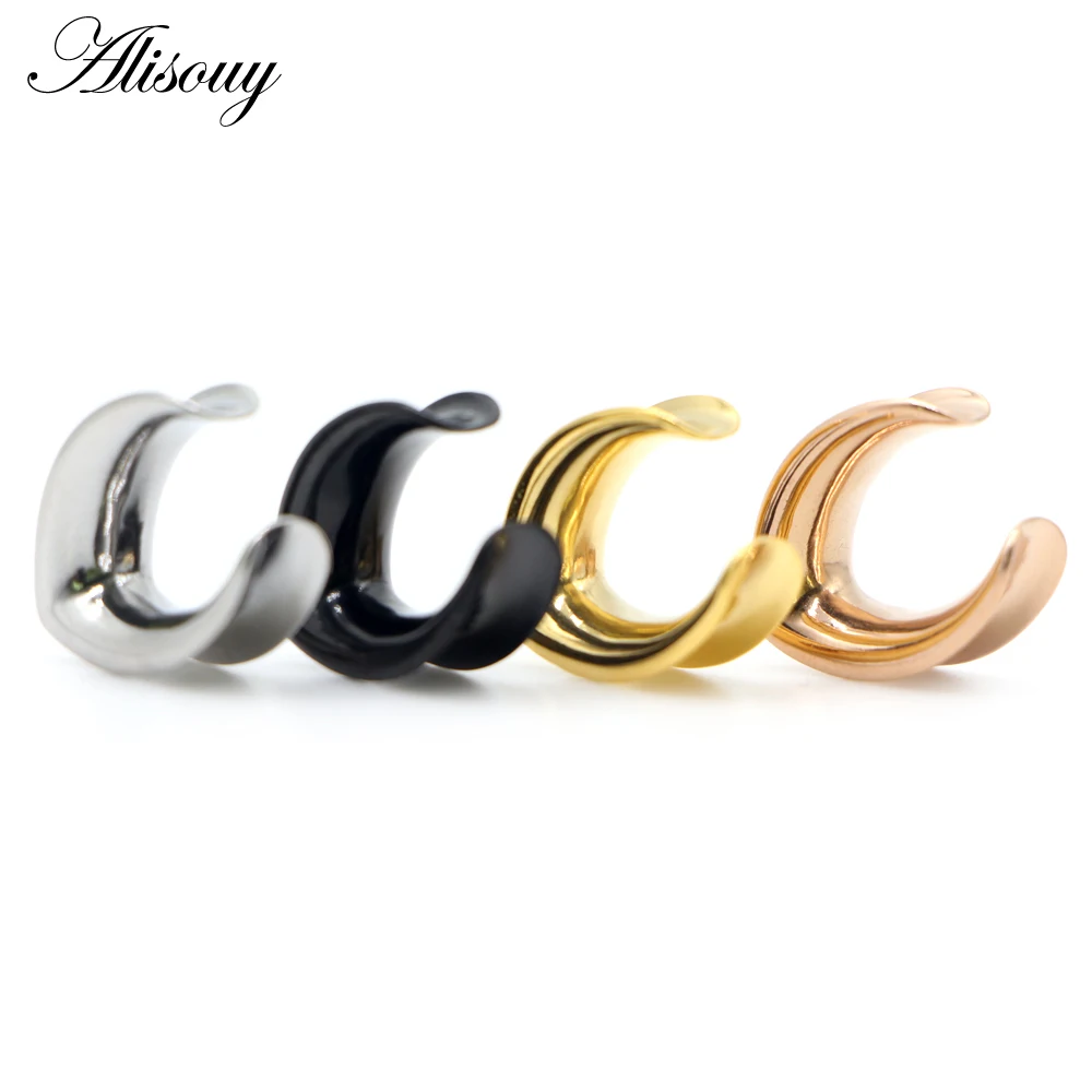 Alisouy 2 Chiếc 6Mm-30Mm Giọt Nước Bóng Thép Không Gỉ Tai Đường Hầm Giãn Nở Yên Xe Tai Đồng Hồ Đo tai Nghe Nhét Tai Khuyên Cơ Thể Trang Sức
