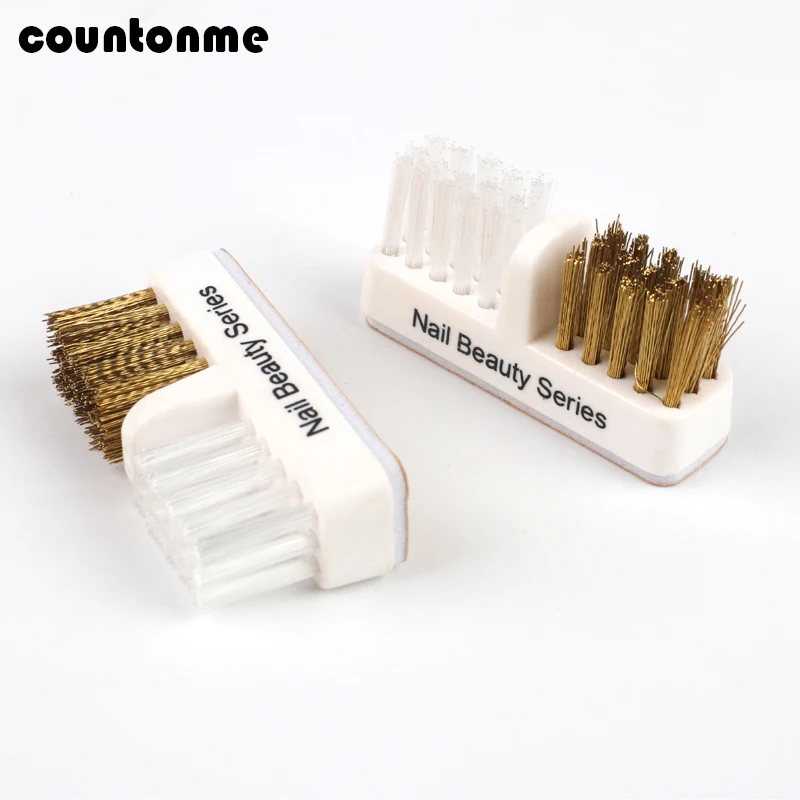 5Pcs Nail Cleaning Brush For Drill Bits Soft & Hard Dust Powder Cleaning Brushes Plastic & Copper Wire Brush Set Manicure Tools