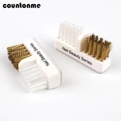 5Pcs Nail Cleaning Brush For Drill Bits Soft & Hard  Dust Powder Cleaning Brushes Plastic & Copper Wire Brush Set Manicure Tools