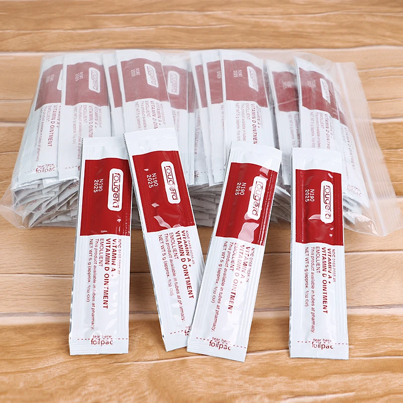 50/100 Uds vitamina A y D Gel reparador de cicatrices ungüento para el cuidado del tatuaje PMU Micro hoja crema reparadora para el cuidado posterior del tatuaje para arte corporal