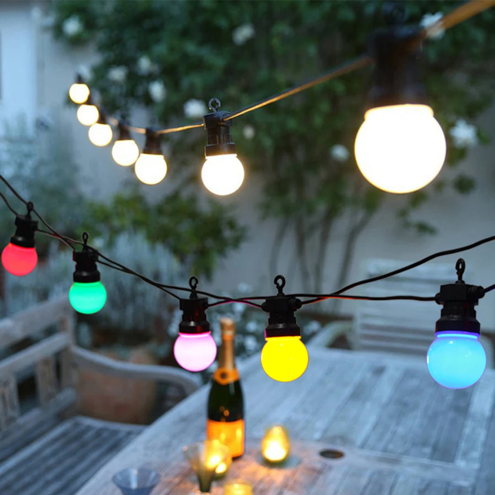 8M/13M/24M/38M LED Globe Ball String Light Street Christmas Fairy Led Festoon Outdoor For Garden Backyard Party Patio Decor