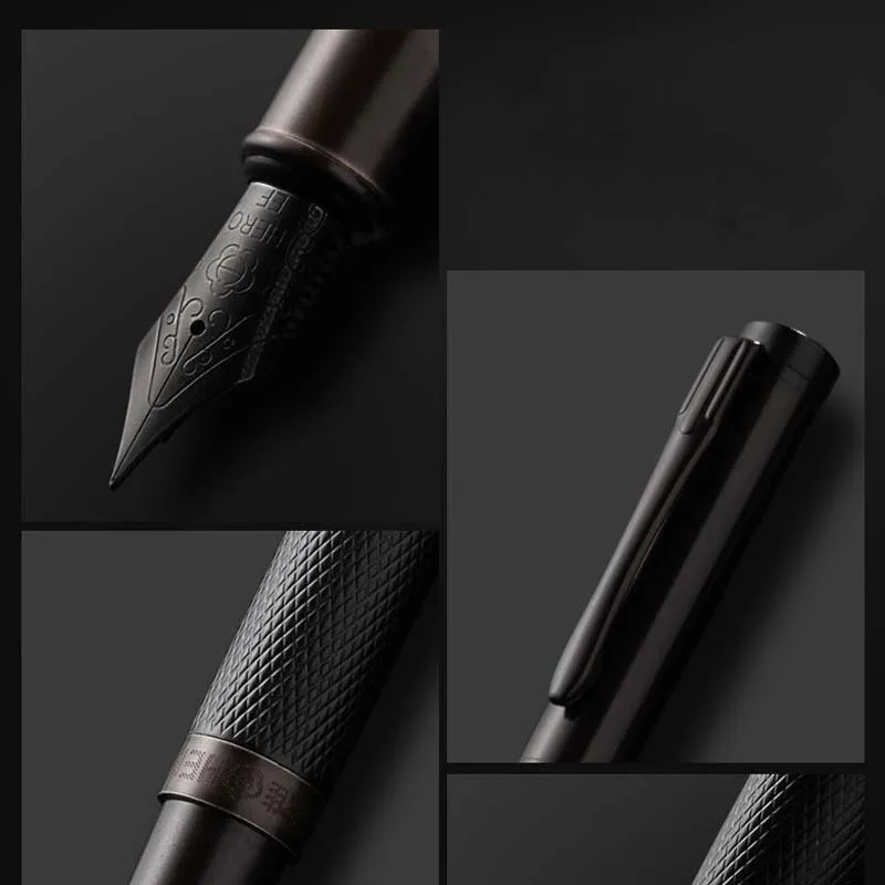 Hero Black Series Fountain Pen Waves Matte Black Nib School Student Office Stationery Ink Pens