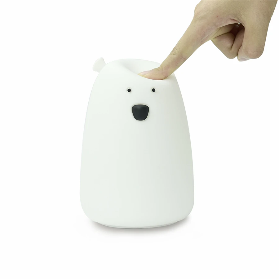 Morden lampada da comodino in Silicone a luce notturna orso colore luce bambini lampada da notte carina camera da letto luce per bambini regalo riduzione della pressione giocattolo