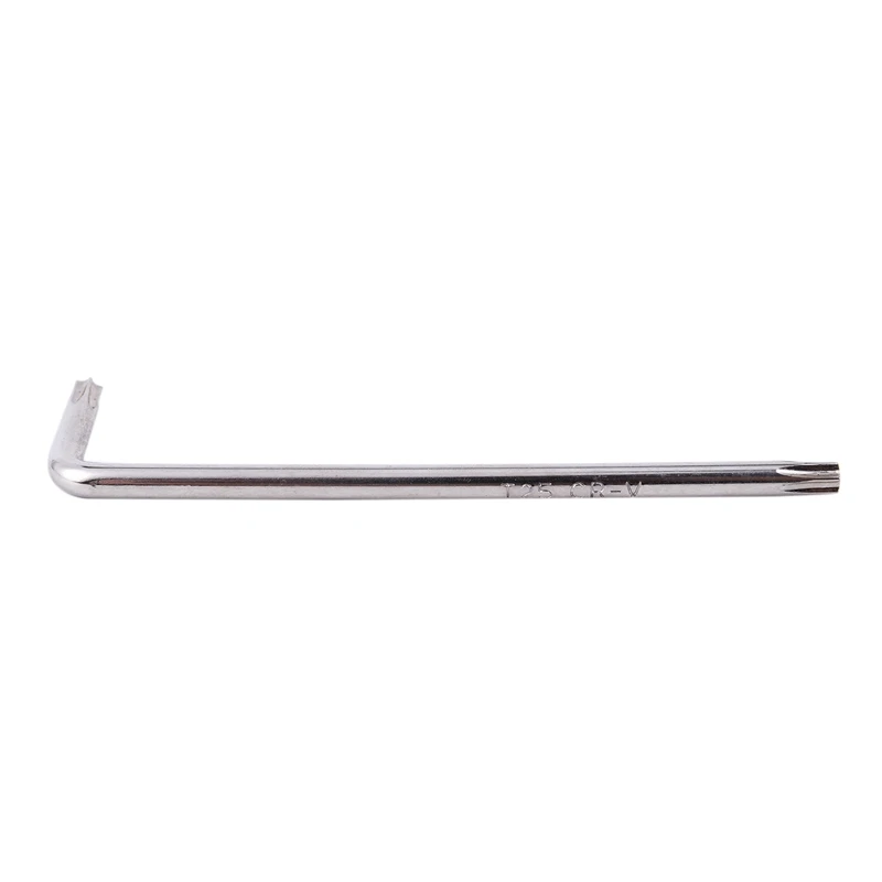 Long Arm Tamper Proof Torx Star Key Wrench Silver, T25 100mm