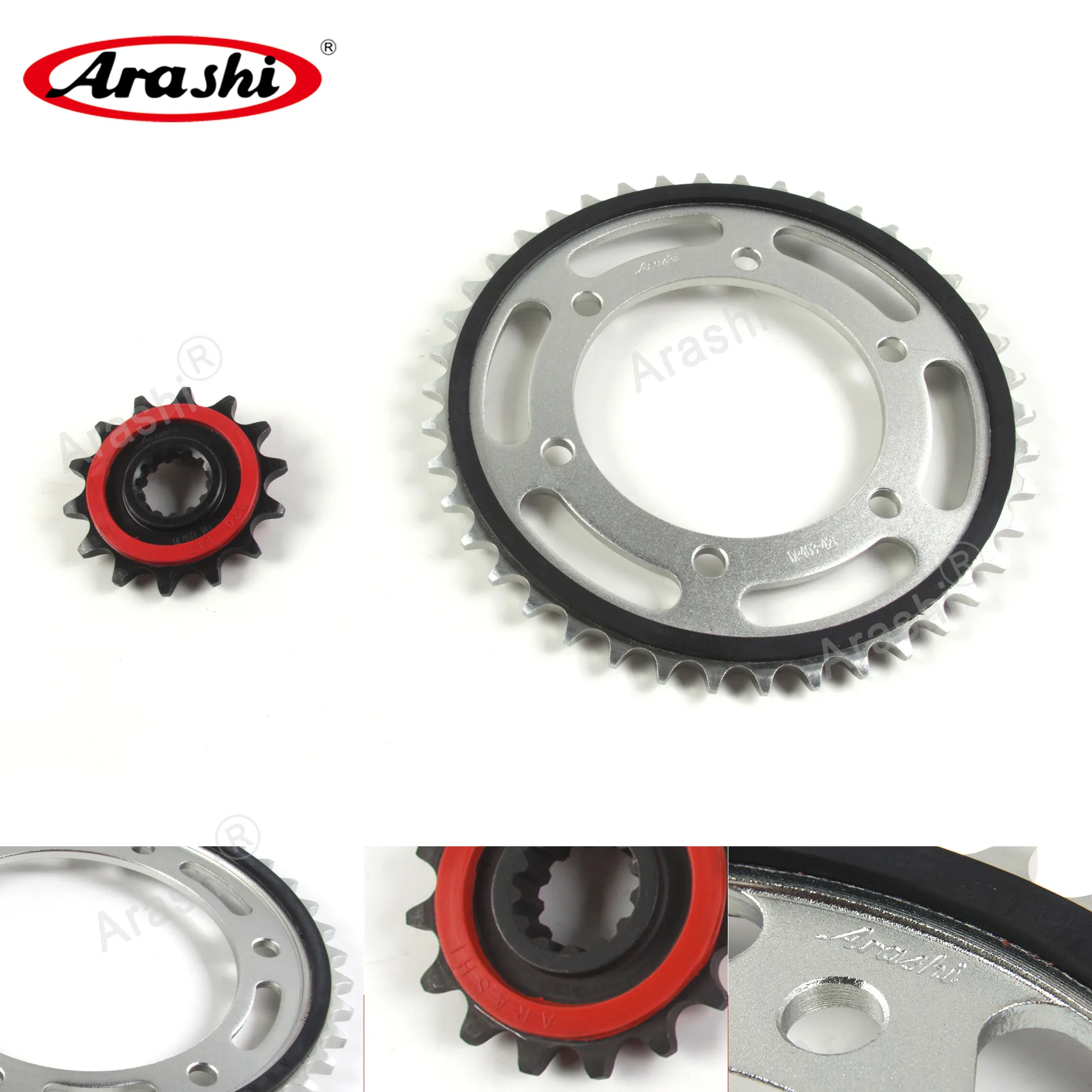 

Комплект приводных звездочек Arashi для KAWASAKI Ninja 300/EX300 2013 2014 2015 2016 2017, звездочка цепи шестерни спереди 14 т сзади 42 т