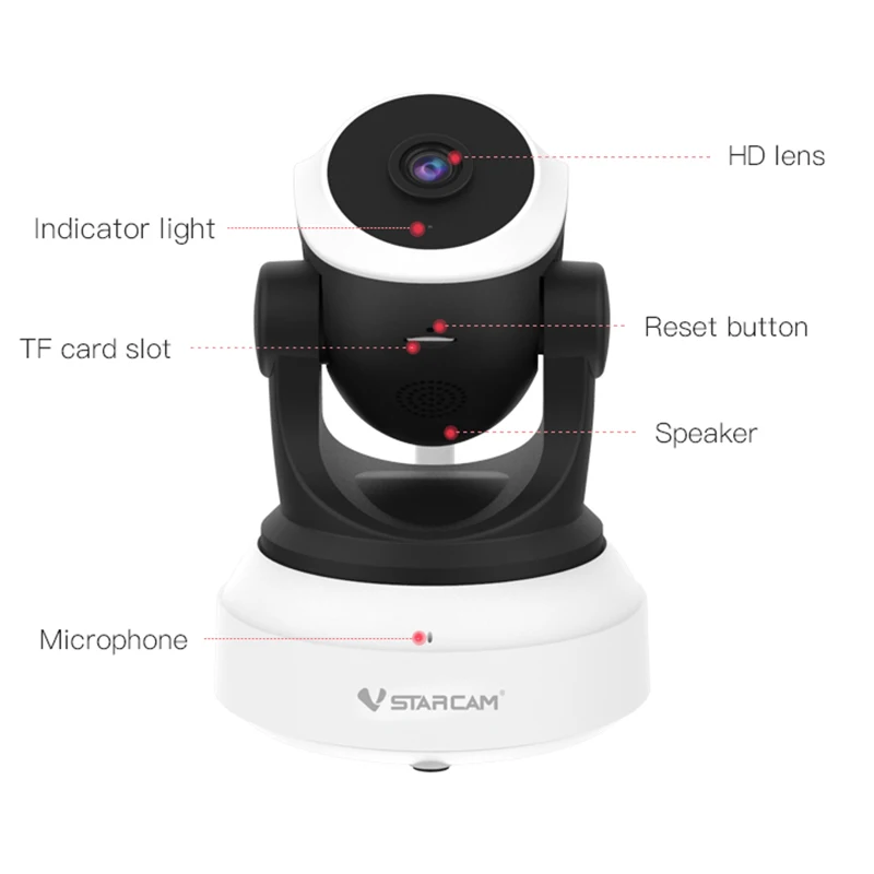 Vstarcam C24S 3MP Pet Camera Baby Camera Wifi Security Protection Camera IR Night Vision PTZ Camera Smart Home Mobile View 7824