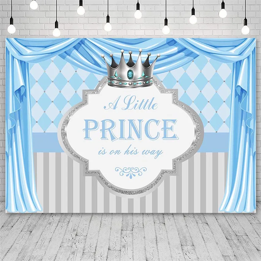 Avezano Backdrop Baby Shower Birthday Little Prince Blue Photography Backgrounds Photo Studio Photozone Photocall Decoration