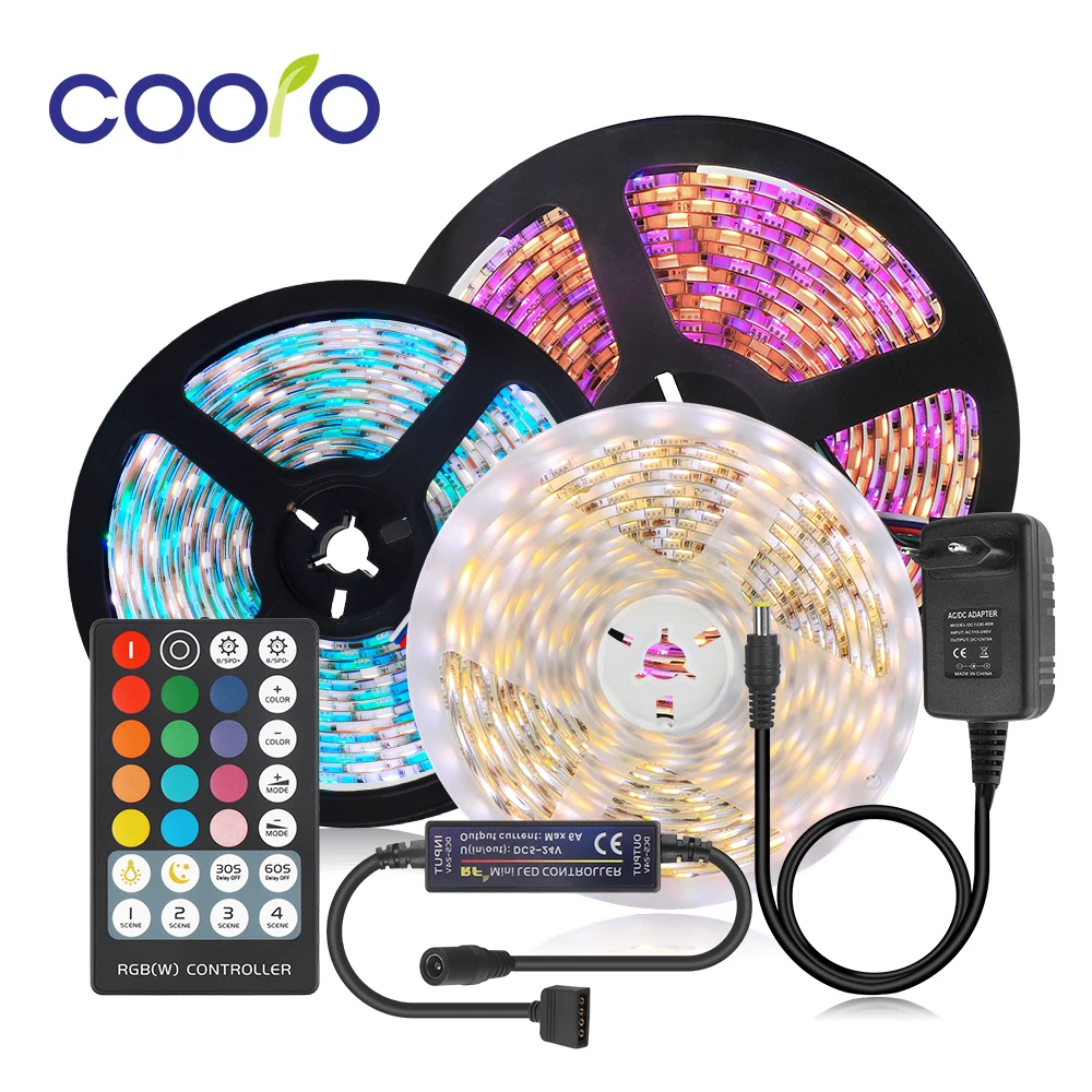 DC12V 5050 LED Streifen RGB RGBW RGBWW CCT 60LEDs/m 5M mit Mini RF LED Controller und netzteil LED Streifen Set