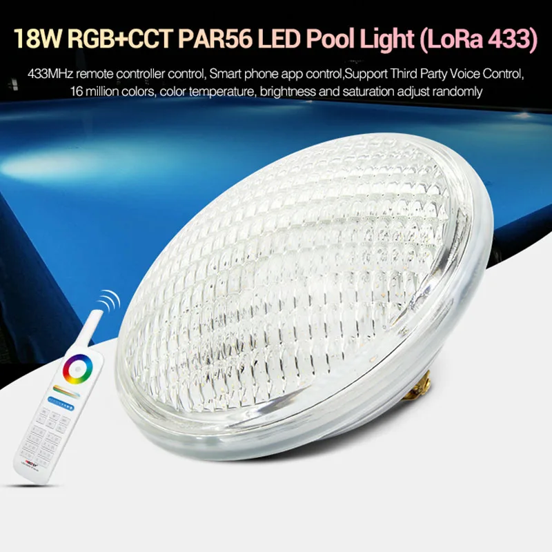 Imagem -05 - Miboxer Ac12 v Embutido Ip68 9w 15w 27w Rgb Mais Cct Lâmpada de Parede 27w Par56 Luz de Piscina Led 433mhz Gateway