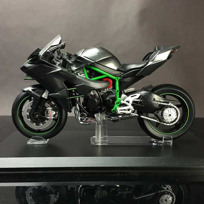 Diecast 1:12 Simulation Vehicles 17cm Kawasaki H2R H2 Aolly Model Motorcycle Collection Desktop Ornaments Gift for Boy